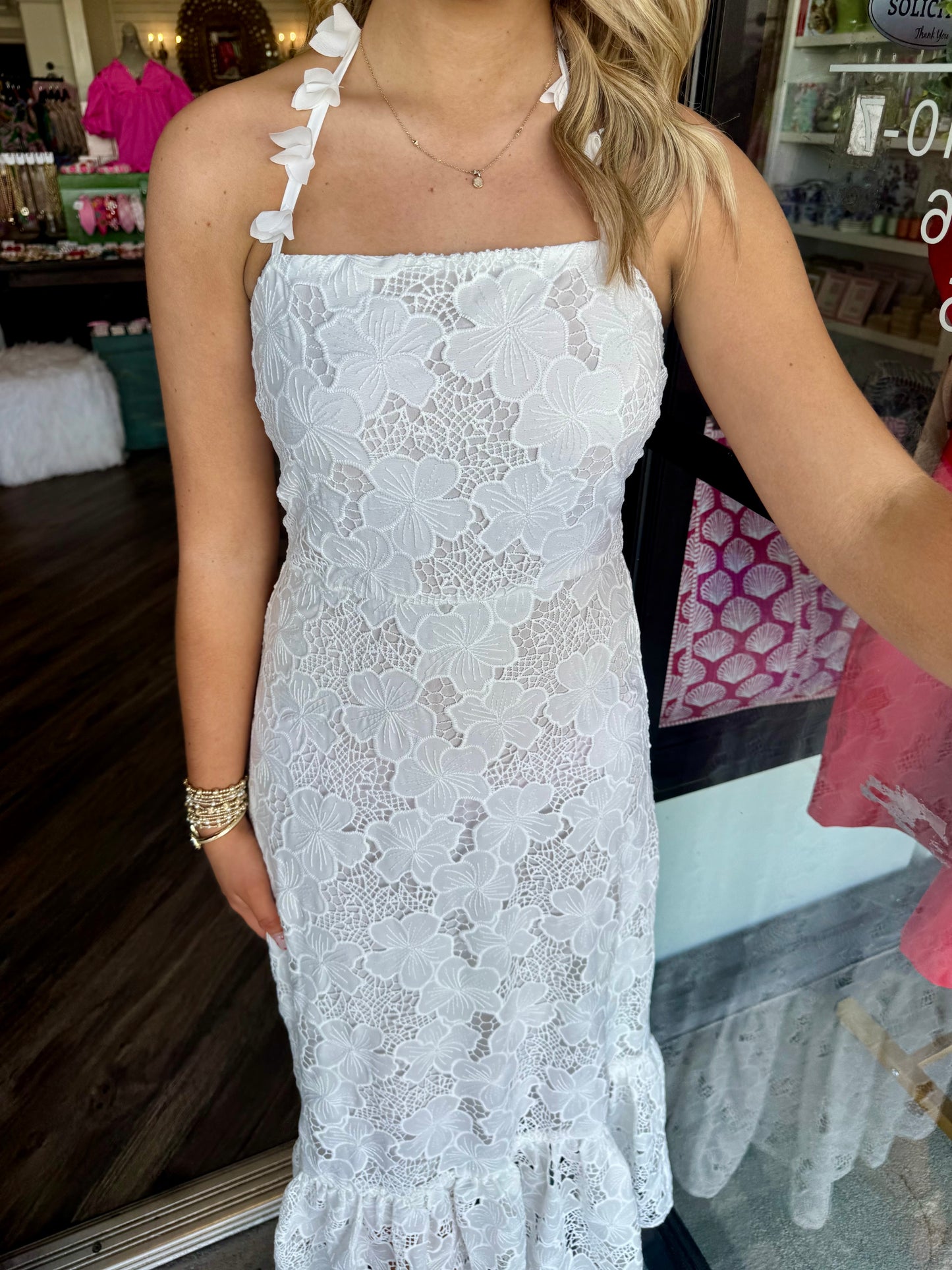 Bride Lace Midi Dress