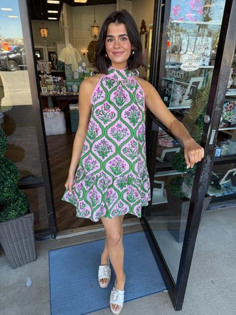 Lavender Bouquet Design Dress