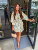 Taupe Tie Floral Dress