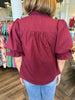 Wine Ruffle Top