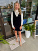 V-Neck Sweater Dress: Black