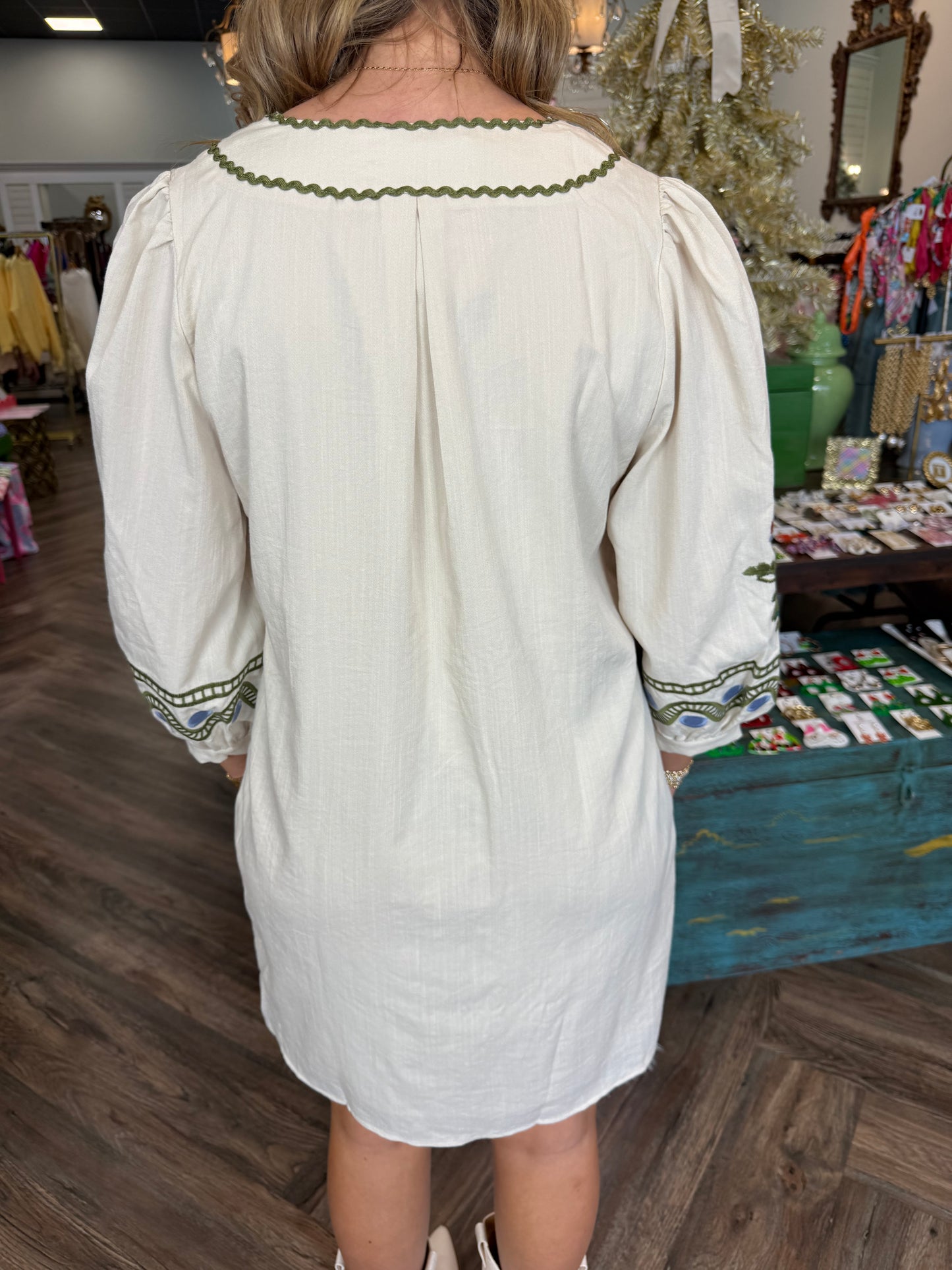 Cream embroidered Dress