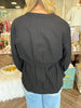 Amber Cinched Blouse: Black
