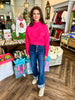 Palmer Knit Sweater: Hot Pink