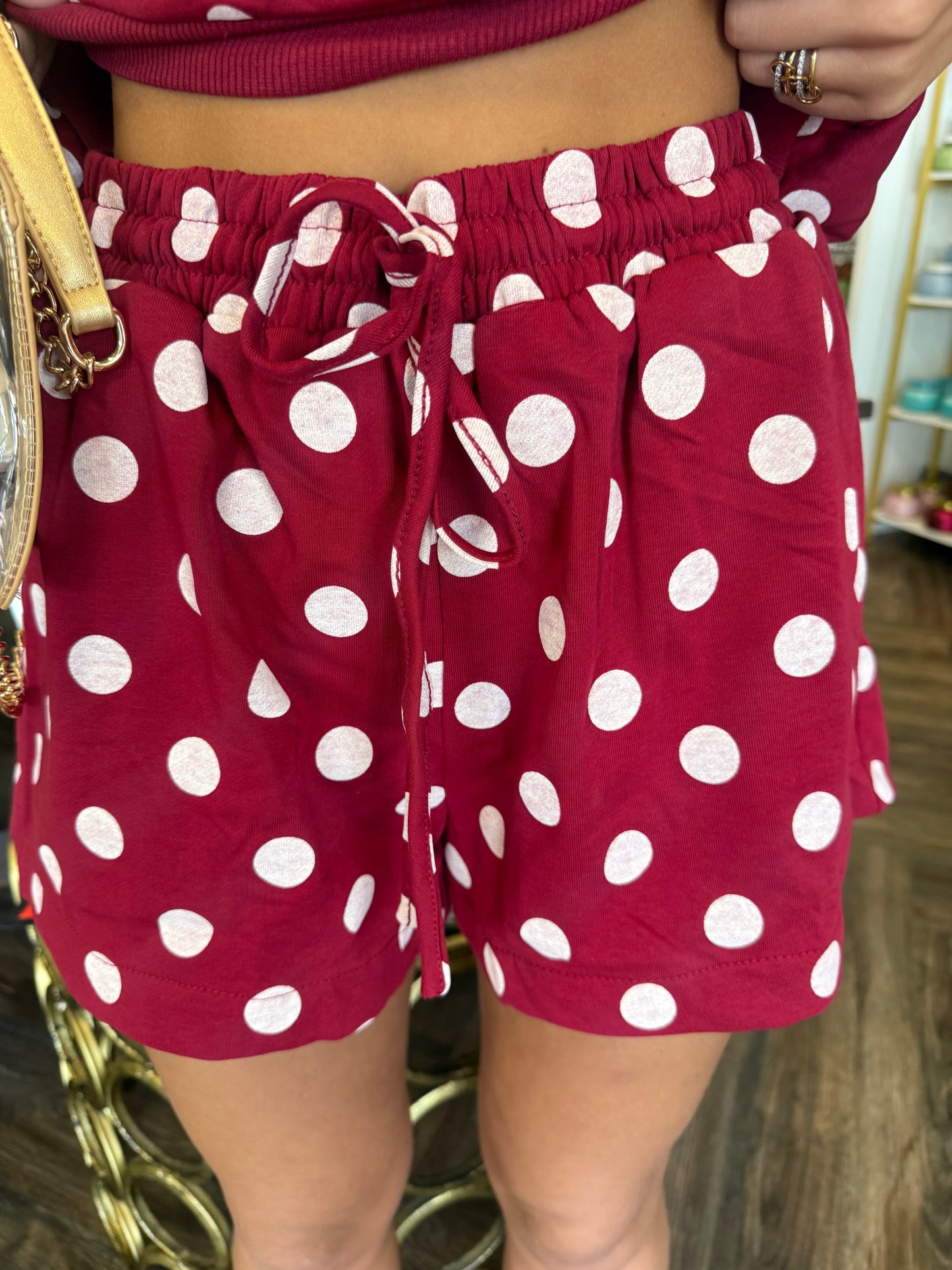 Comfy Dotted Set: Burgandy
