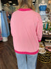 Oversized Colorblock Top: Pink