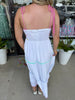 Pastel Stripe White Midi Dress