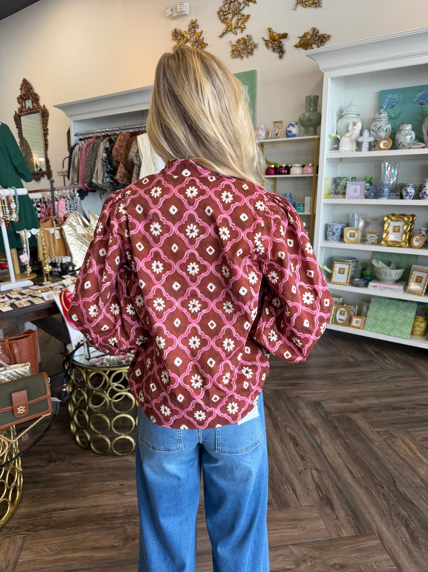Retro Bloom Top: Brick