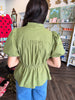 Rachel Drawstring Top: Olive