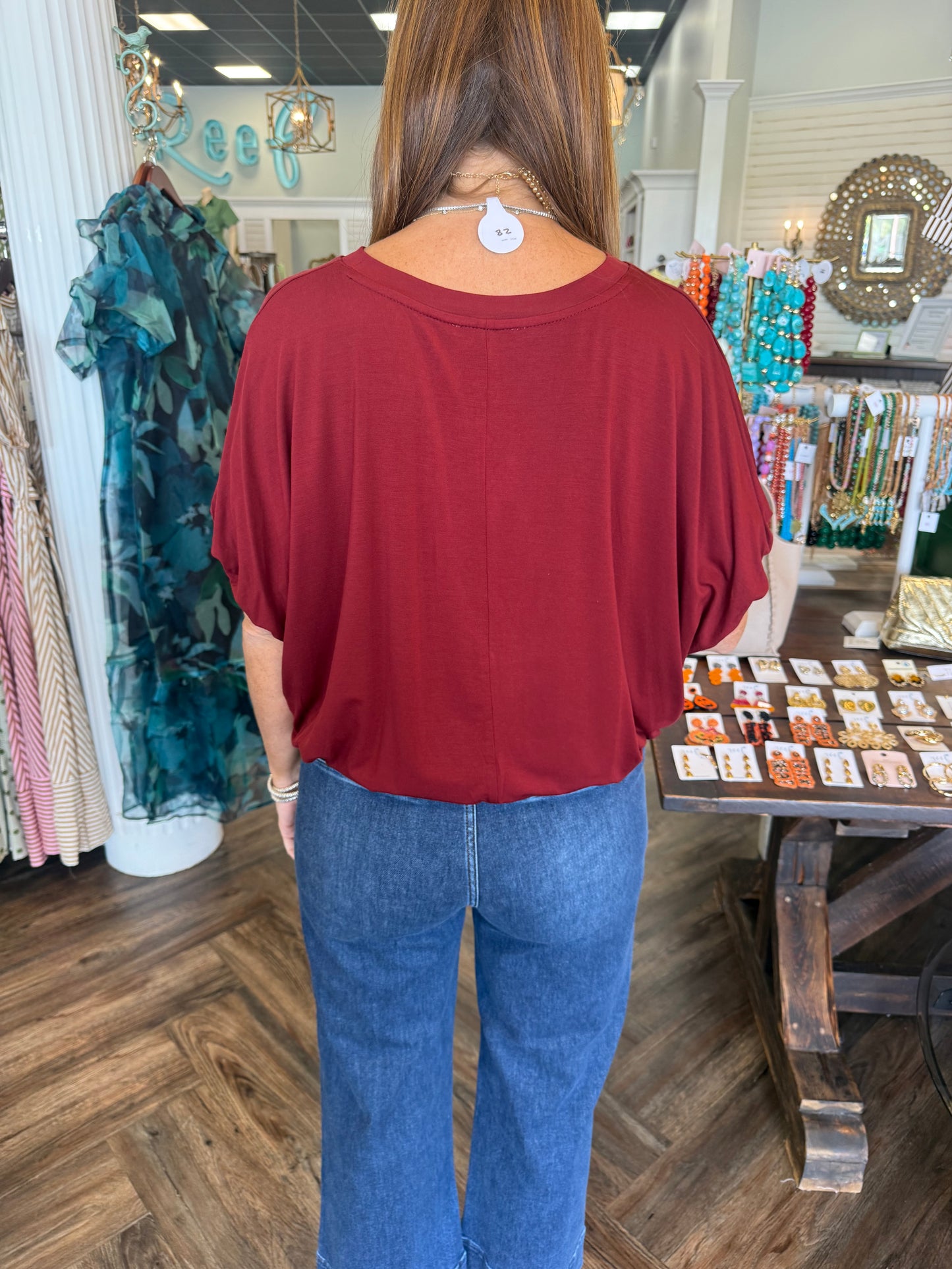 Scuba Bubble Top: Maroon