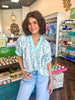 Teal Garden Party Top