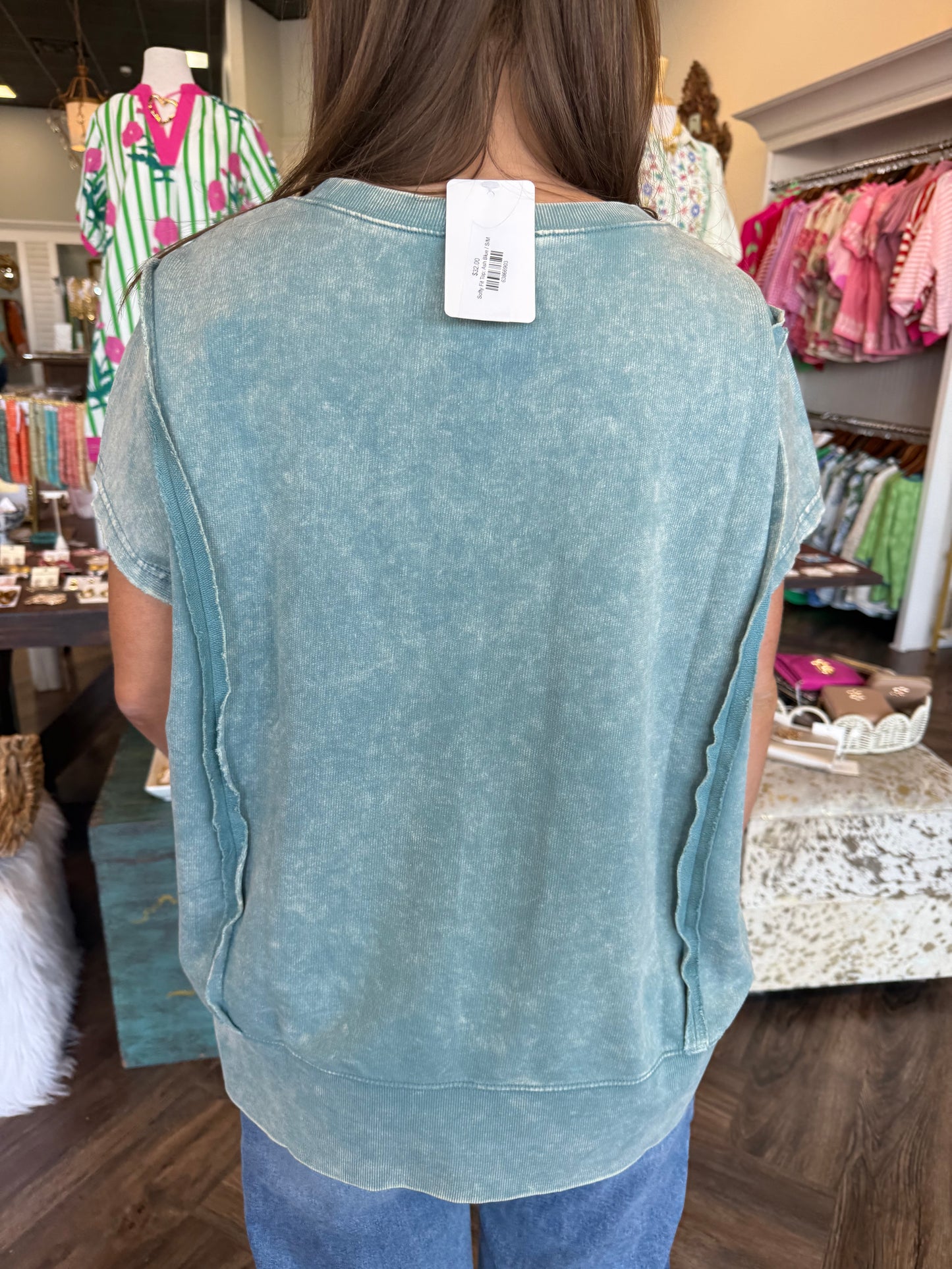 Softy Fit Top: Ash Blue