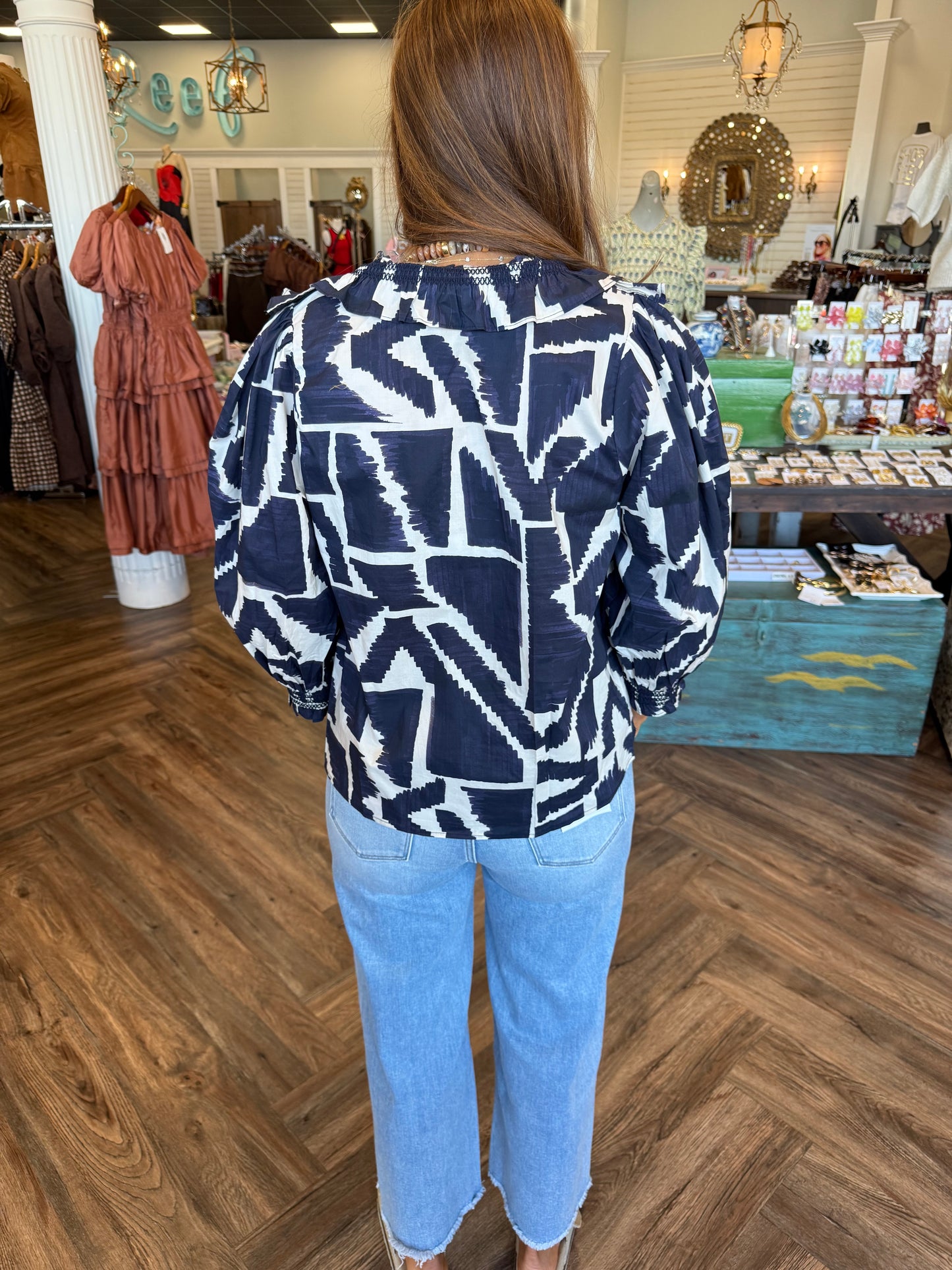 Navy Shape Top