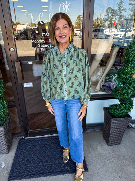 Dk Sage Leaf Flower Top