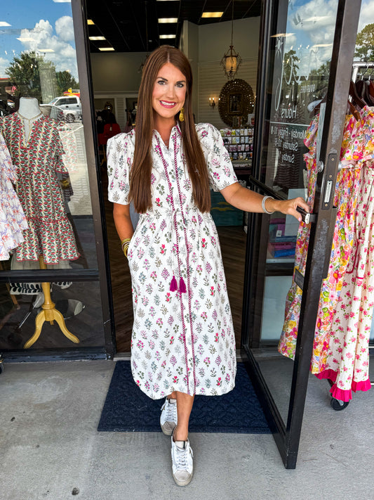 Fancy Trim Bouquet Dress