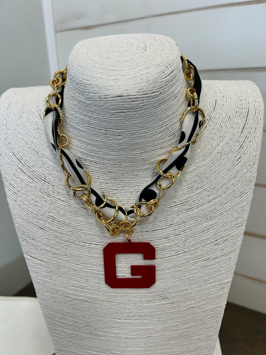 Retro 'G' Chain Wrap Scarf Necklace
