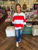 Polly Colorblock Top: Cherry
