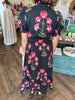 Floral Black Midi Dress