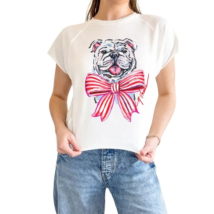 Chelsea Mclane Tee: Bow Bulldog