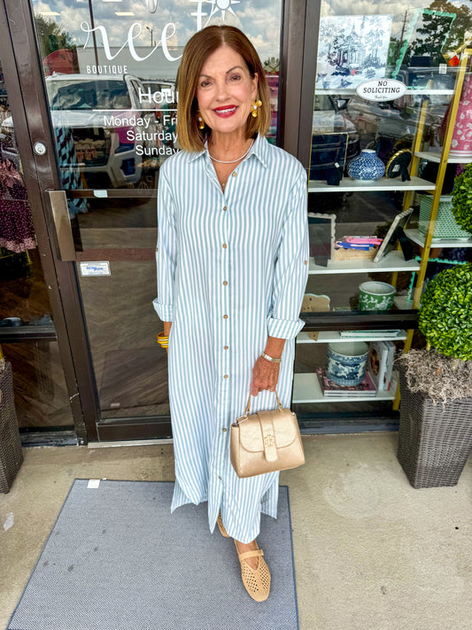 Chestnut Charm Midi Dress: Teal