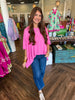 Margaret Round Neck Top: Bubblegum