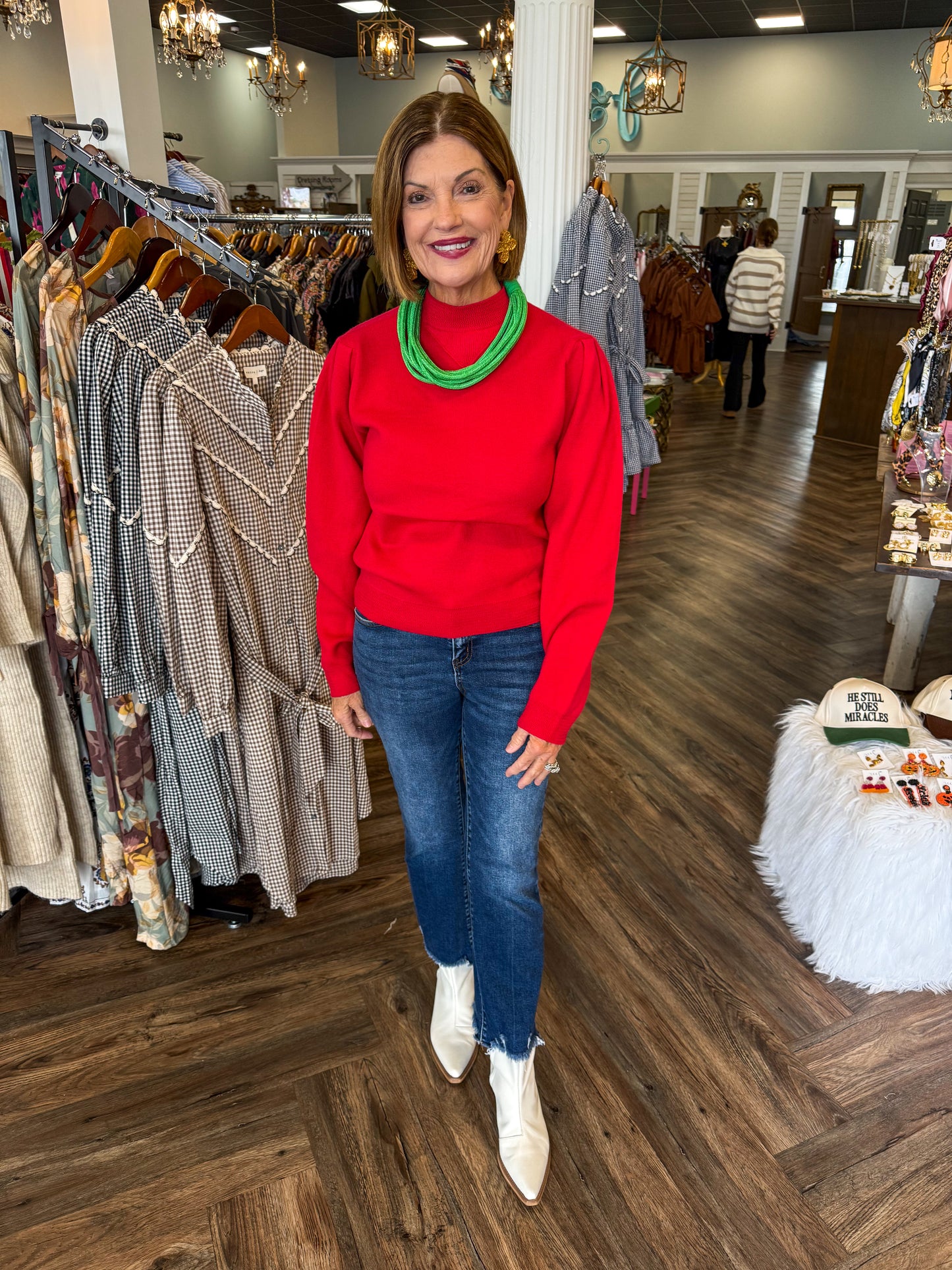 Caylie Solid Red Sweater