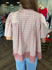 Cotton Check Lace Trim Top