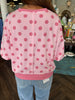 Bubble Sleeve Polka Dot Top: Pink