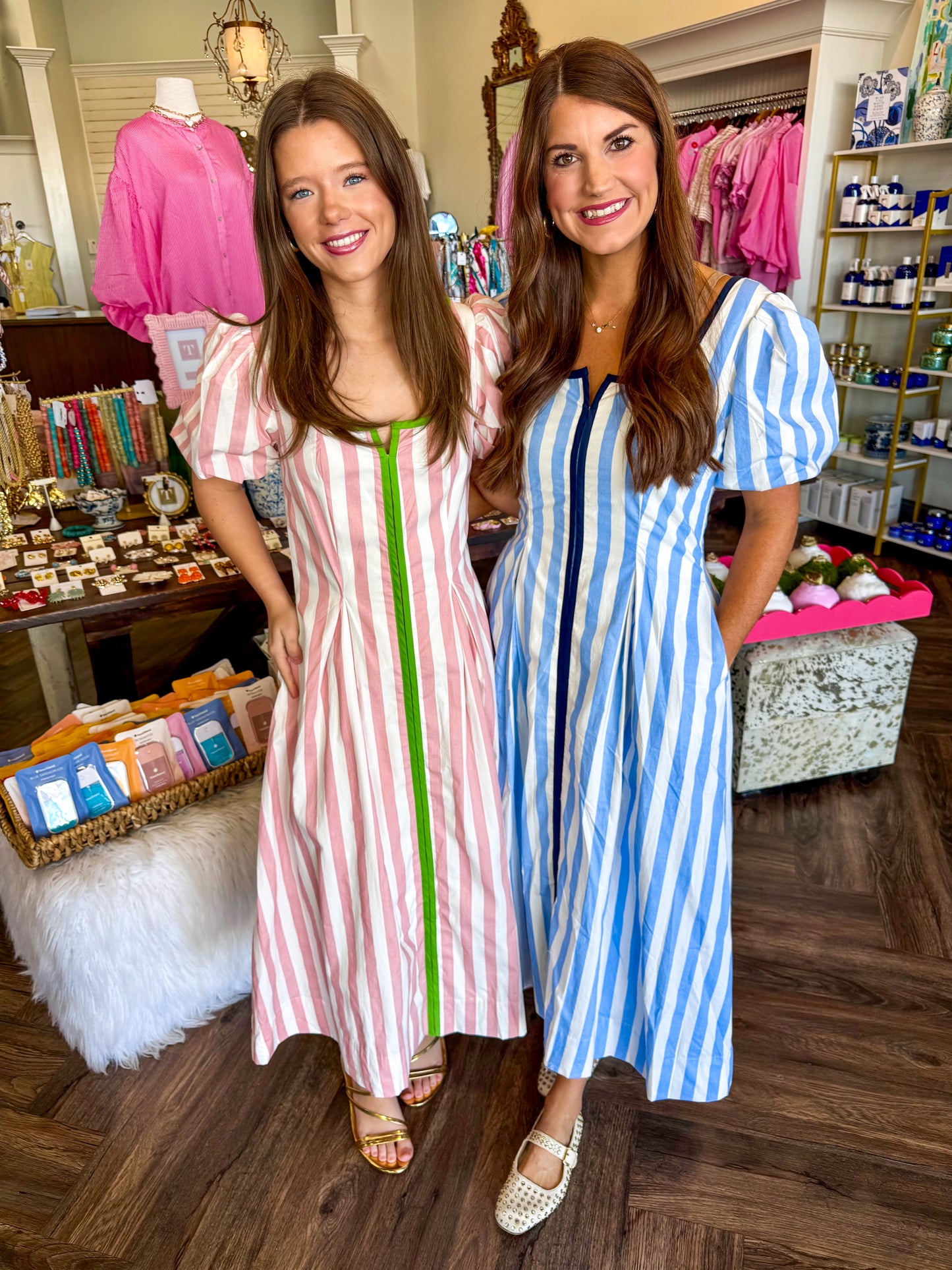 Caylie Stripe Midi Dress