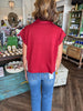 Carrie Maroon Quarter Zip Top