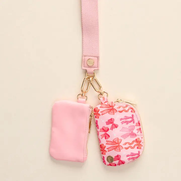 Dynamic Duo Pouch Wristlet-Blushing Bows