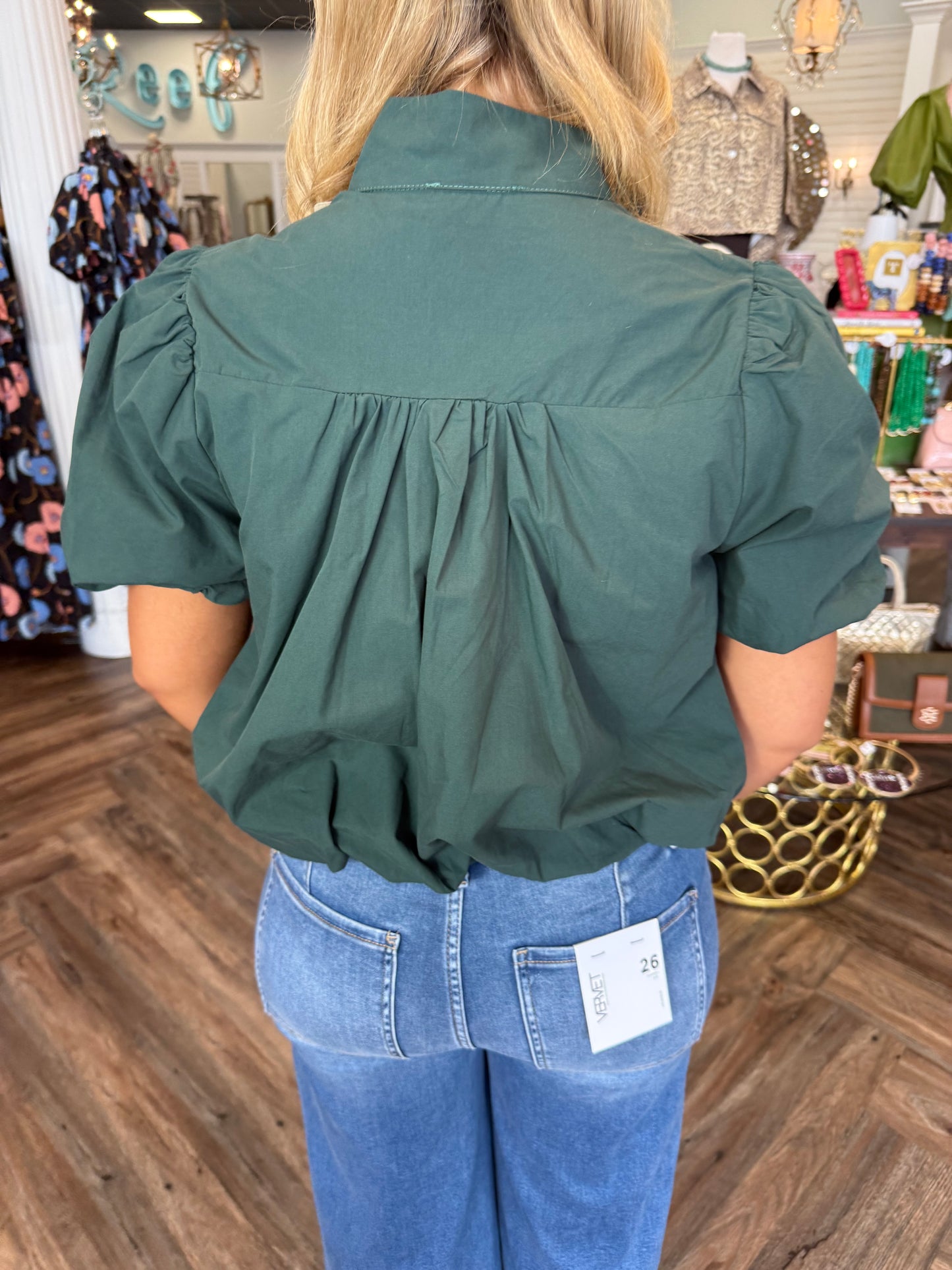 Betty Bubble Top: Forest