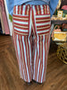 Brown Red Blue Stripe Pants