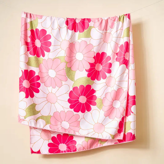 Xl Quick-Dry Beach Towel-Daisy Craze Hot Pink