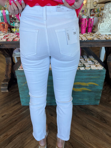 Vervet High Rise Crop Jeans: White
