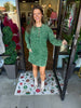 Acid Wash Pocket Dress: Green