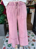 Exposed Hem Pants: Rose