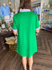 Scuba Striped Mini Dress: Green