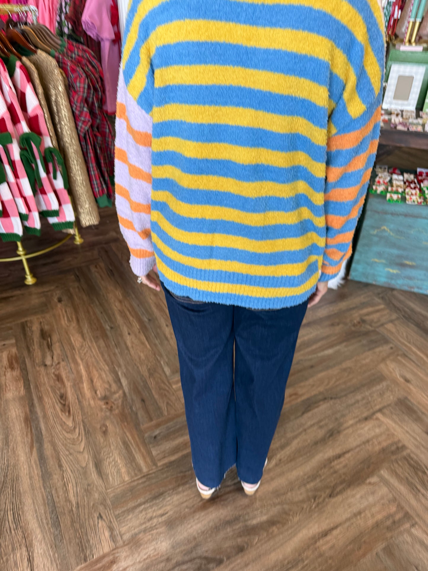 Asymmetrical Stripe Cardigan