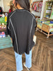 Relaxed Button Henley Tee: Black