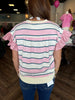 Striped Bow Top: Pink