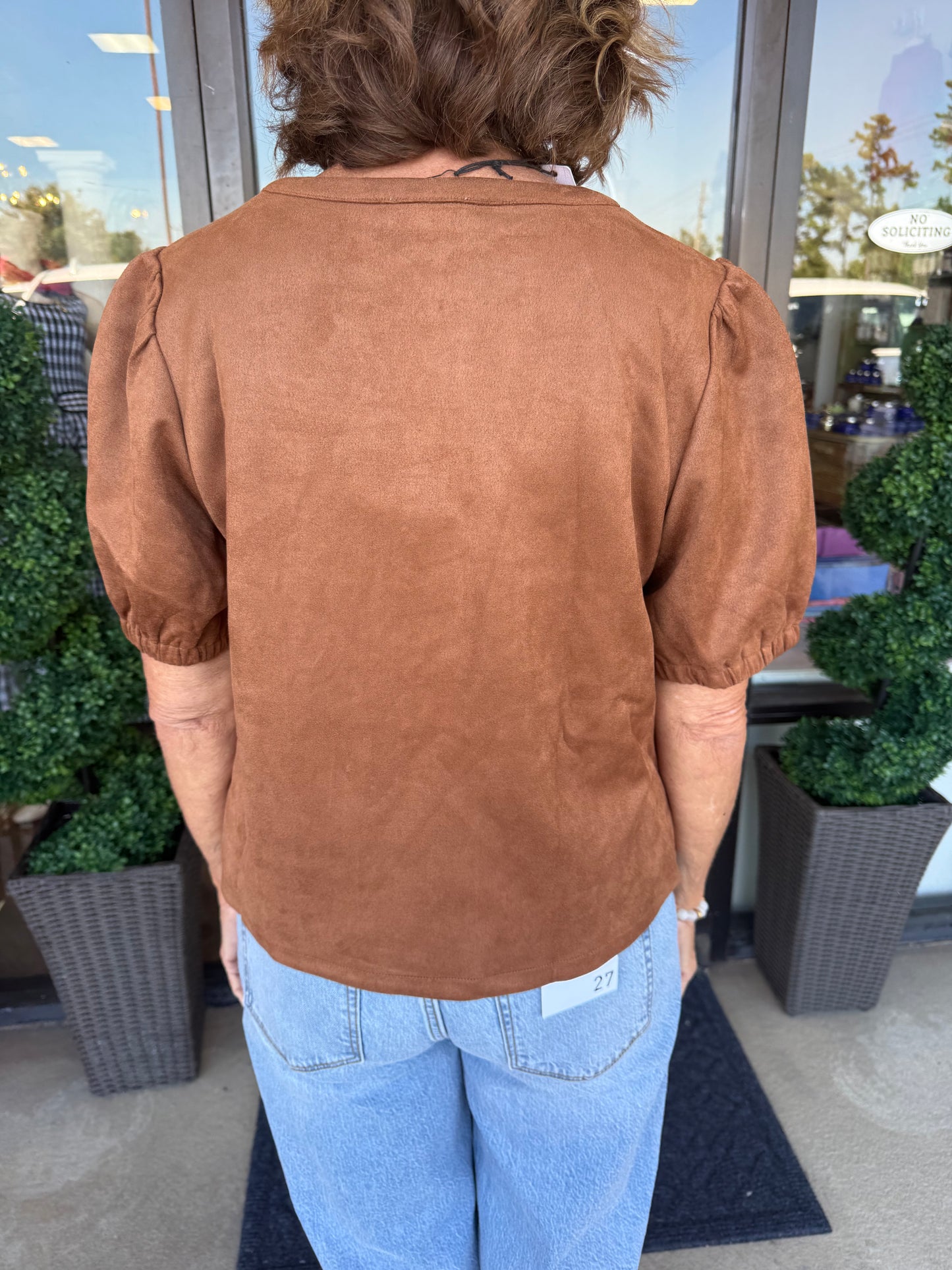 Soft Suede Top: Camel