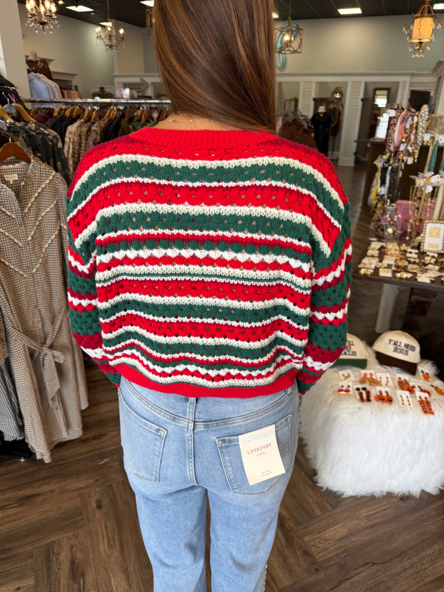 Holiday Stripe Knit Sweater