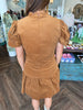Button Scalloped Corduroy Dress