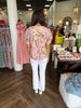 Lovely Flower Collar Ruffle Top