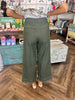 Green Eyelet Denim Pants