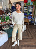 Button Fly Jeans: Tan