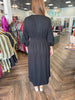 Synched Scuba Midi Dress: Black