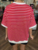 Relaxed Stripe Top- Red