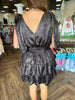 Black Shimmer Ruffle Dress